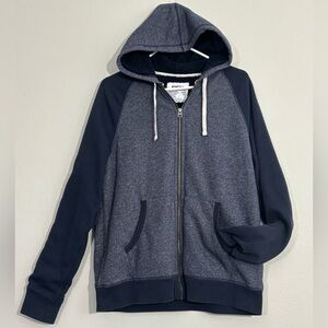 *Sonoma gray blue full zip Sherpa hoodie L